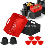 Accessorio per frittura aerea a due zone - forma rettangolare in silicone - 20 x 14 cm - accessori per frittura aerea