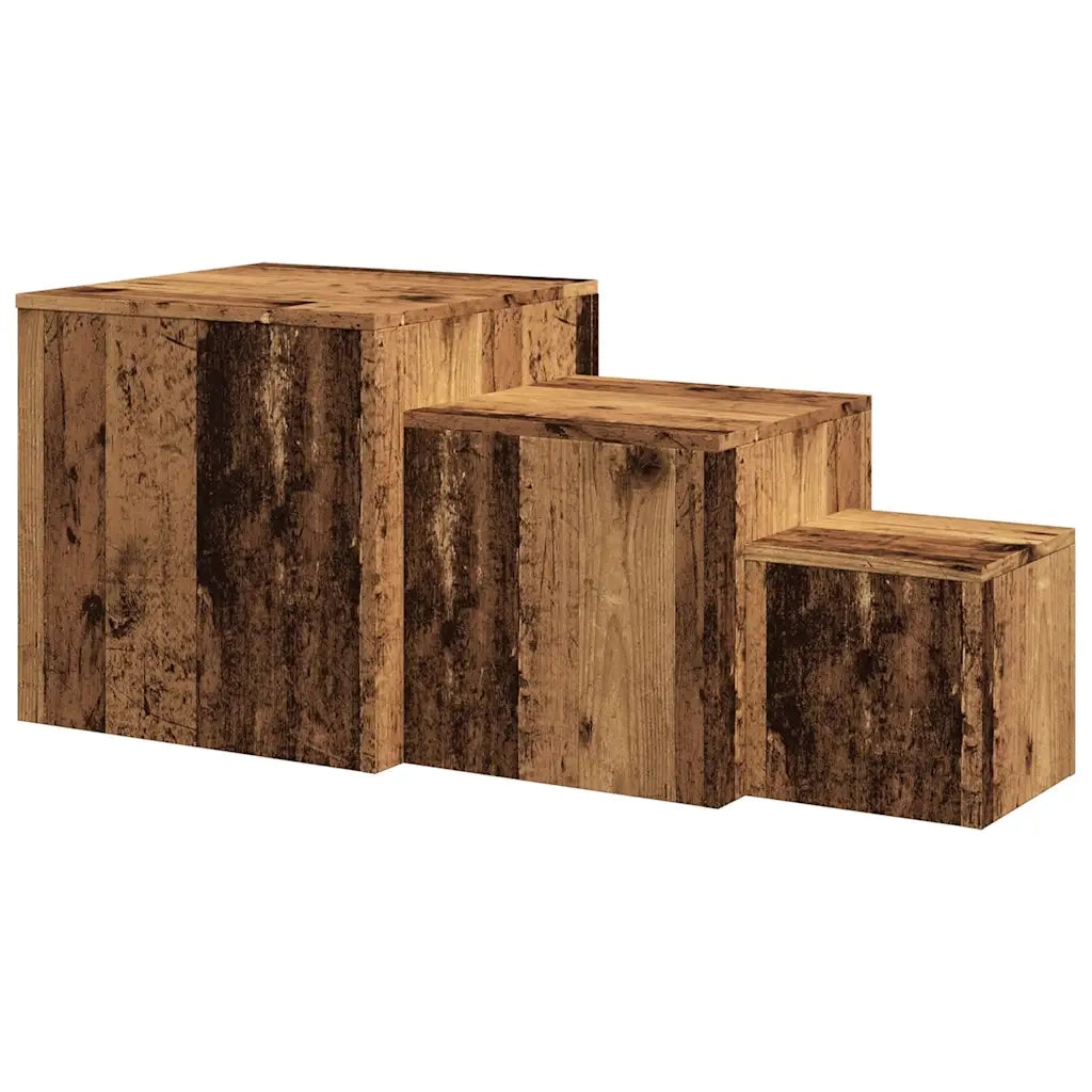 vidaXL Tavolini 3 pz Legno Antico in Legno Multistrato