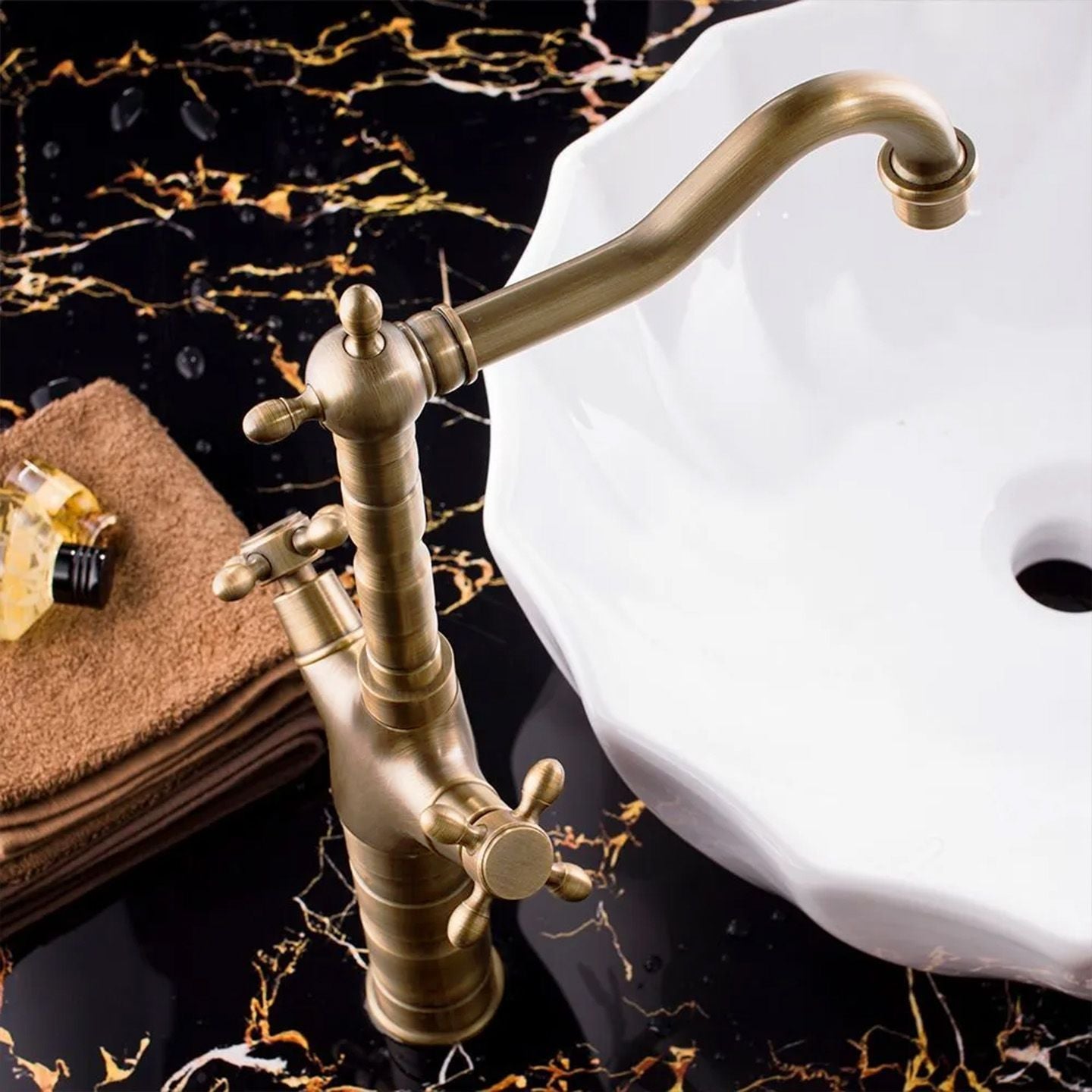 Rubinetto Da Cucina / Da Bagno Rea Rustico Antique Gold