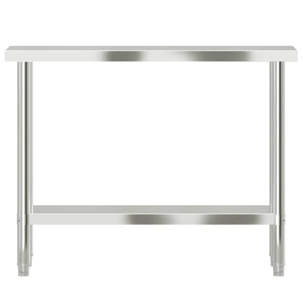 Tavolo da lavoro professionale da cucina 110 x 30 x 85 cm in acciaio inox 02_0045402