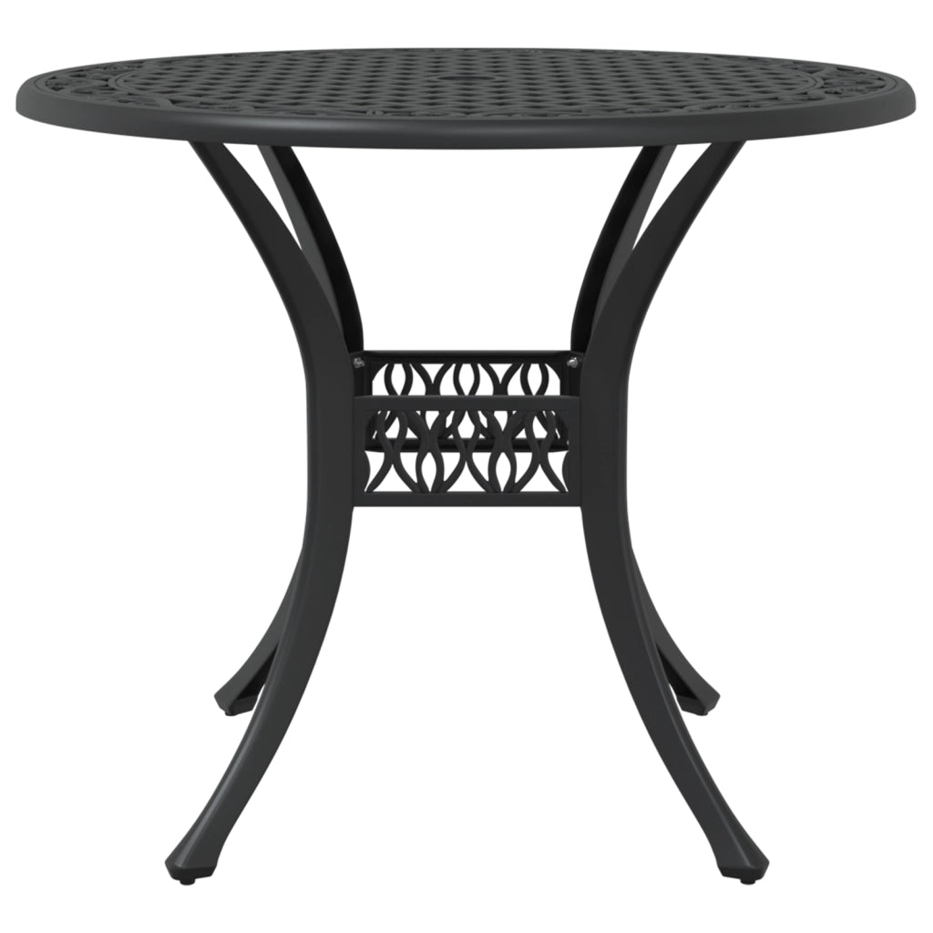 Set da pranzo per il giardino 5 pezzi in alluminio fuso nero