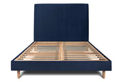 Letto 140x190 cm con testiera imbottita - Tessuto velluto