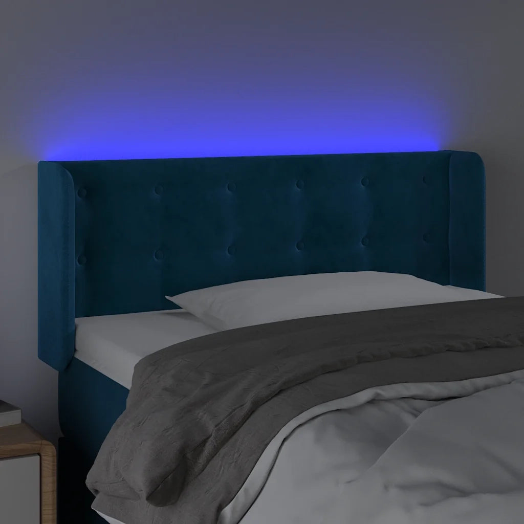 Testiera a LED Blu Scuro 103x16x78/88 cm in Velluto 3123716
