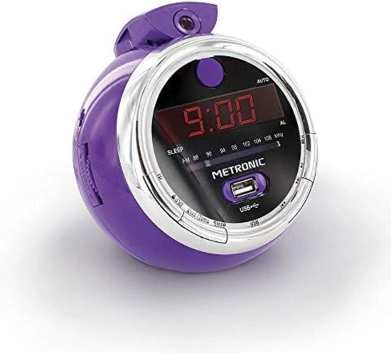 Radio da Soggiorno con Proiezione - Alarme Digitale - Orologio Digitale - Blu