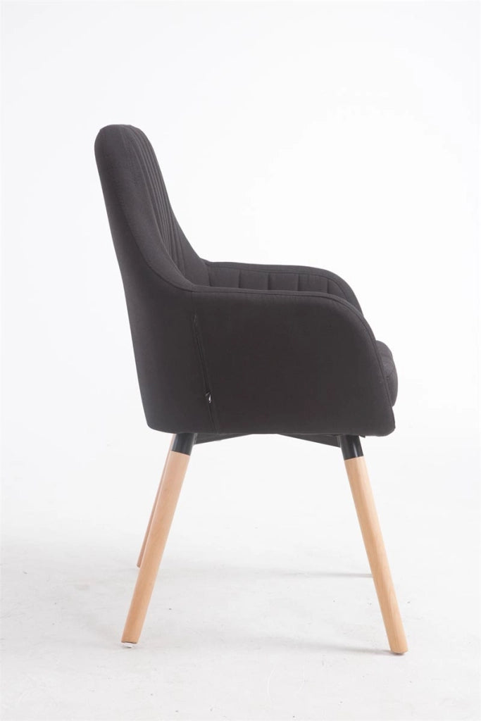 Poltroncina Florian in tessuto nero,natura