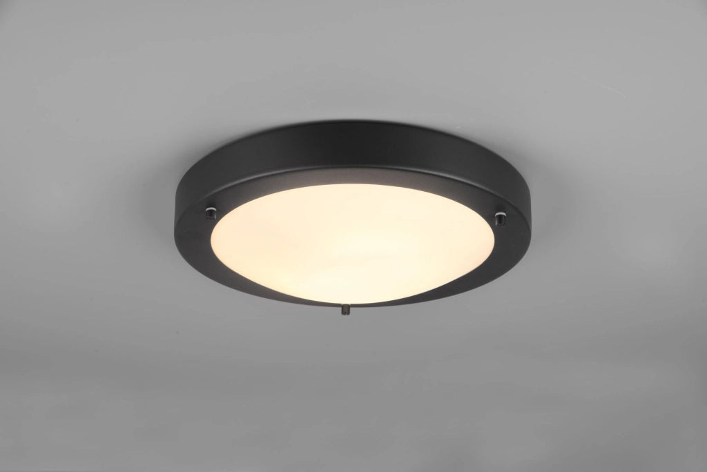 CONDUS H2O PLAFONIERA BORDO METALLO NERO IP44 D.31,5CM 1 LUCE ATTACCO E27
