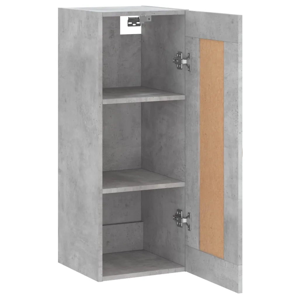 Mobile a Parete Grigio Cemento 34,5x34x90 cm Legno Multistrato 830520