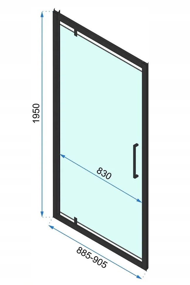 Porta Doccia Rea Rapid Swing Brush Gold 90