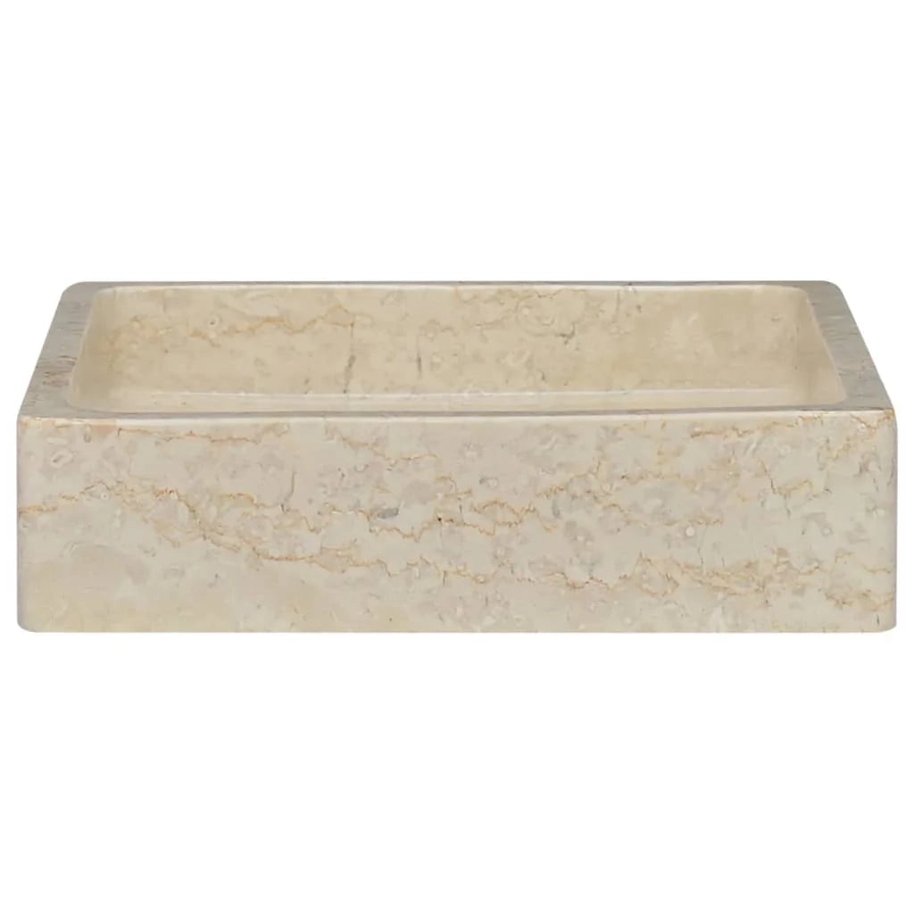 Lavandino da bagno lavabo da appoggio lavabo da WC lavabo da bagno lavabo da interno 40 x 40 x 10 cm marmo crema 02_0002812