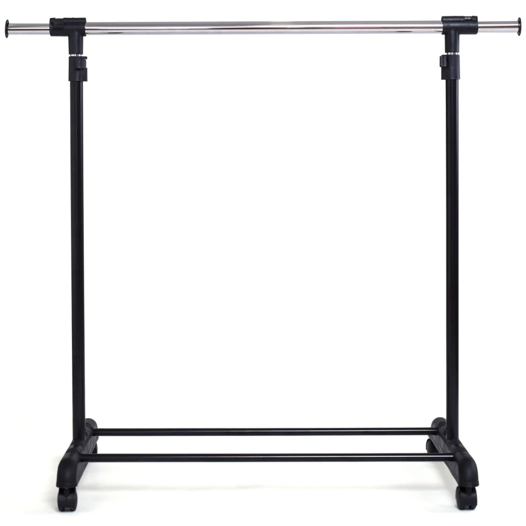 Appendiabiti telescopico mobile regolabile 78 x 42 cm portata 90 kg con ruote design moderno in acciaio inox 20_0019389