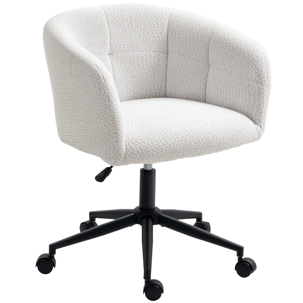 Sedia da ufficio imbottita con rivestimento in velluto ¨C zephmum ¨C crema e nero