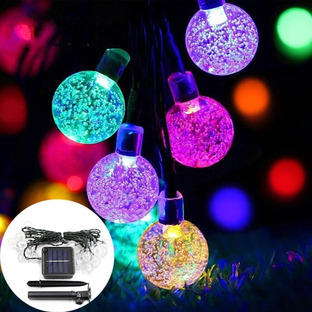 Luci Di Natale Catena 60 LED TUBO ad Energia Solare 11 mt Multicolore QP11M60