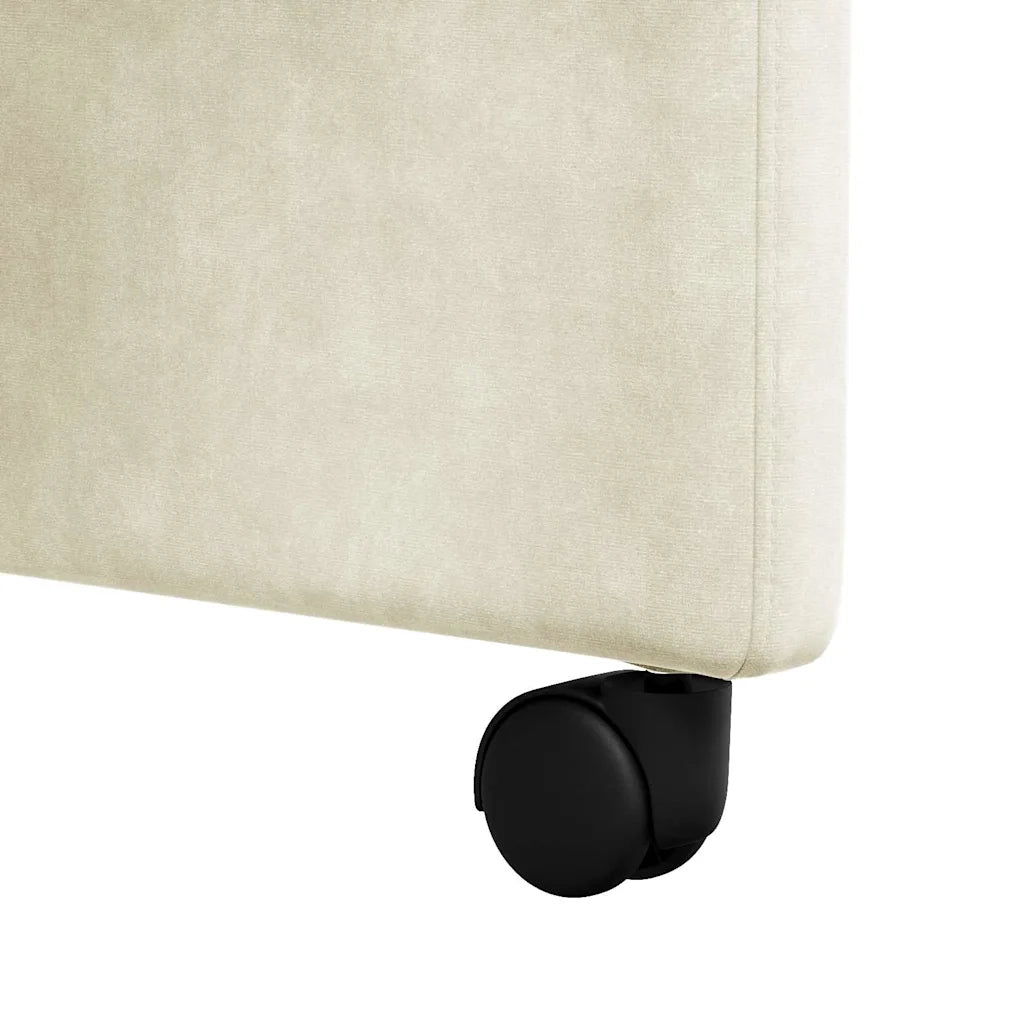 Sedie da Pranzo con Ruote 2 pcs Crema 58 x 67 x 97 cm Velluto 42017873