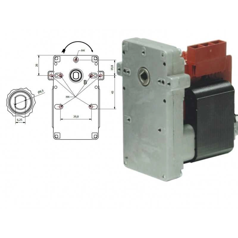 MOTORIDUTTORE STUFE A PELLET K9115006 KENTA KARMEK ONE ORARIA 25W 1,5RPM - UNIVERSALE
