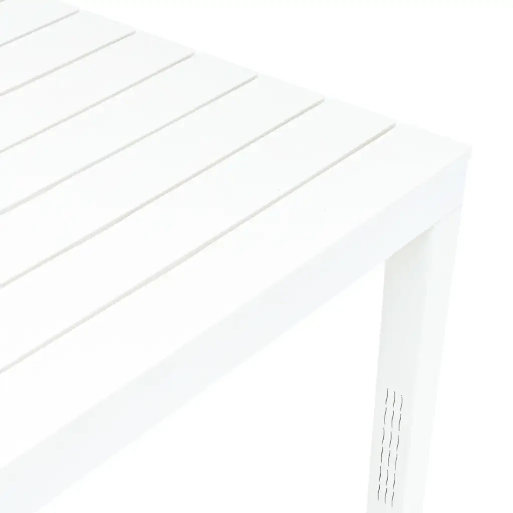 Tavolo da Giardino | Tavolino da esterno con 2 Panche in Plastica Bianco