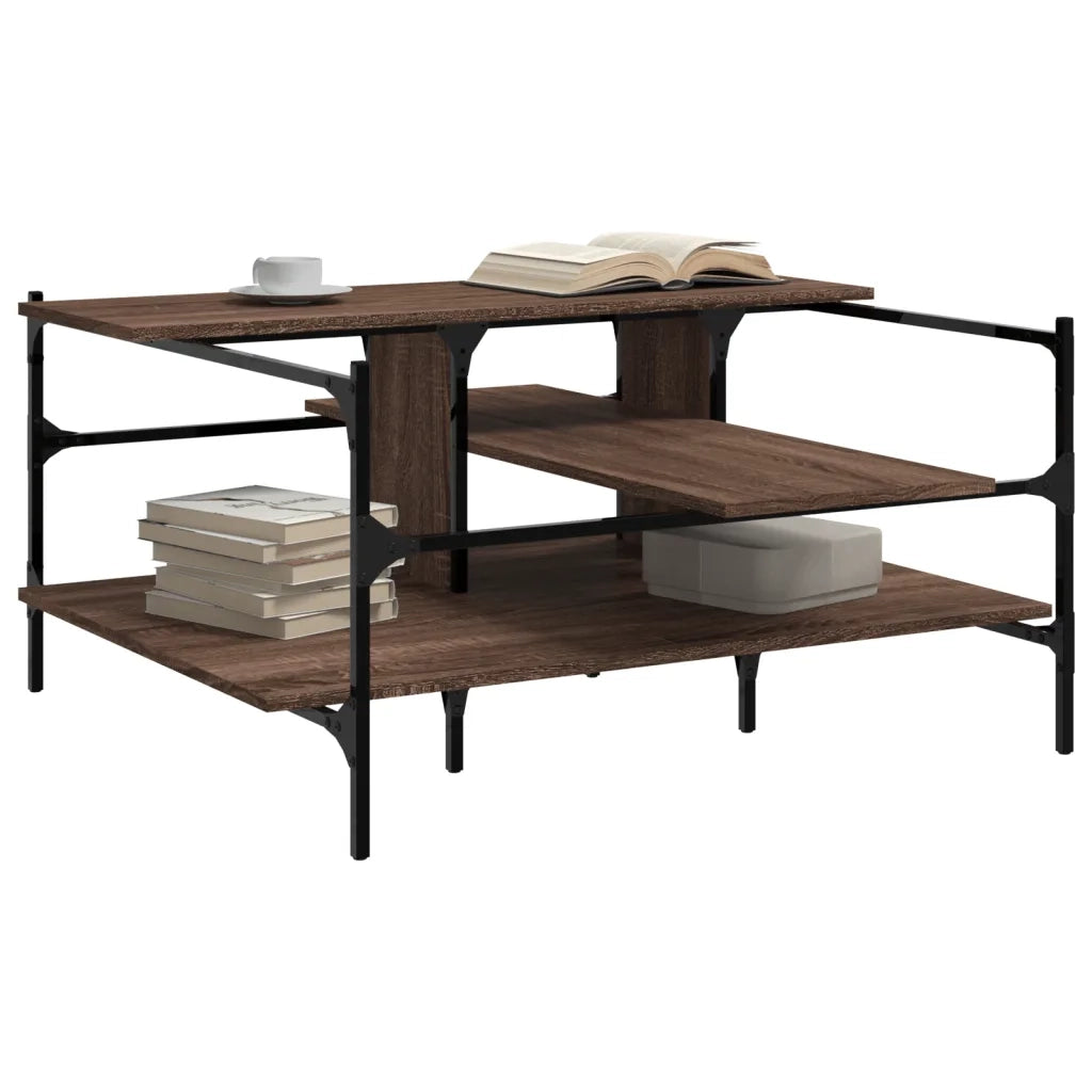 Tavolino Salotto Rovere Marrone 100x100x48,5 LegnoÂ Multistrato