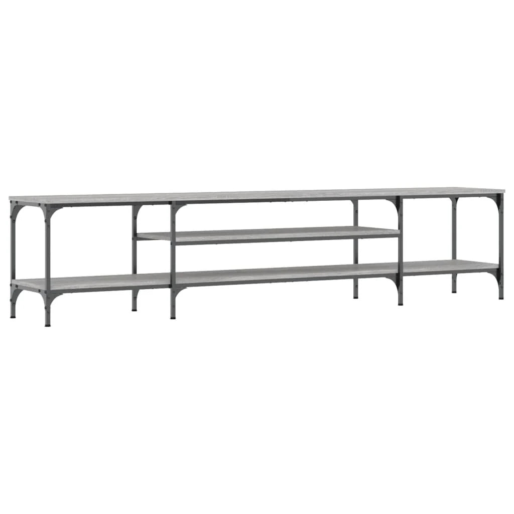 Mobile TV multimediale mensola per TV credenza per TV sala da pranzo soggiorno camera da letto Sonoma 201 x 35 x 45 cm legno ingegnerizzato e ferro grigio Sonoma 02_0028438