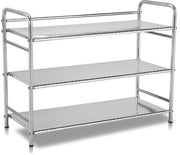 Organizzatore a 3 Livelli per Scarpe - Metallico Resistente - Progettato per Risparmiare Spazio - Piastra per Scarpe Stivale - Acciaio Inossidabile - Adatto per Armadio/Entrata - Ripiano per Scarpe