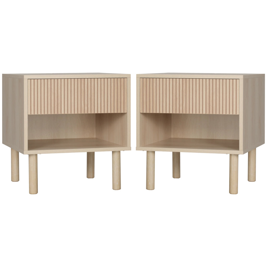 Comodino ¨C zephmum ¨C legno naturale 47x47x50 cm