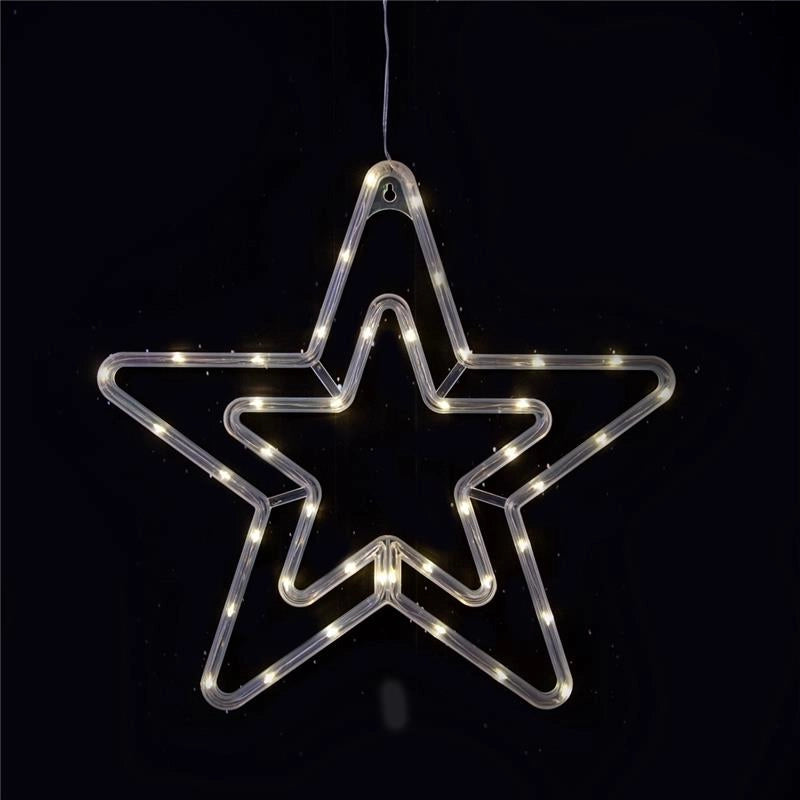 HIGH-TECH STELLA NATALIZIA 42 LED CM.36 X 34 A BATTERIA LUCI CALDE