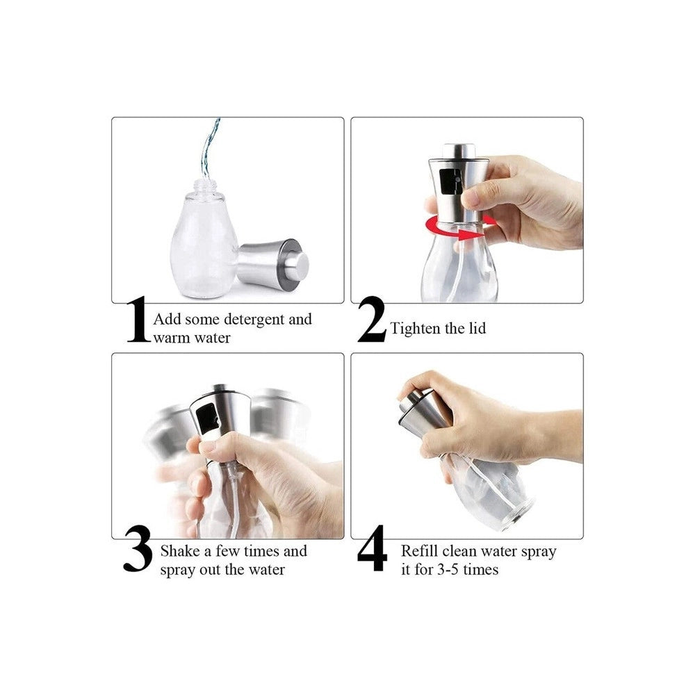 Trade Shop - Spruzzino Olio Per Friggitrice Ad Aria 200 Ml Spruzzatore Oliera Spray Portatile -