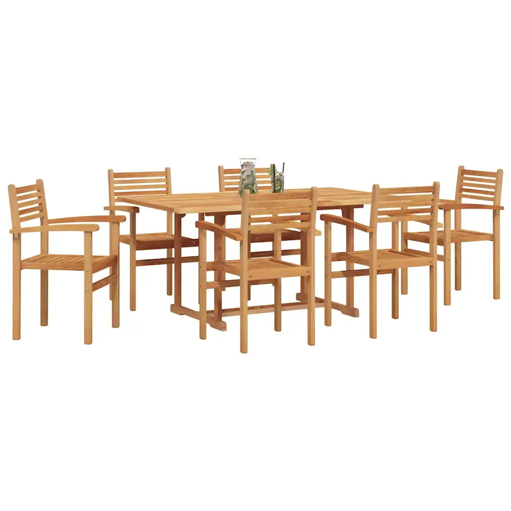vidaXL Set da Pranzo per Giardino 7 pcs Marrone Legno massello di teak