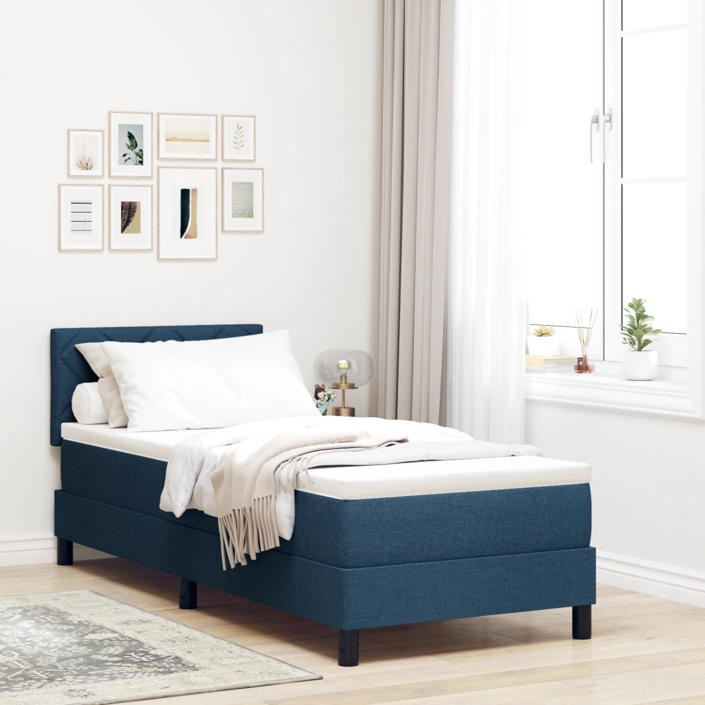 letto a box con materasso blu 80x200 cm in tessuto