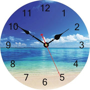 Ora Moderna 20 cm Blu Mare Muro - Silenziosa Ora Muro in Legno per Camera da Letto, Bagno e Cucina