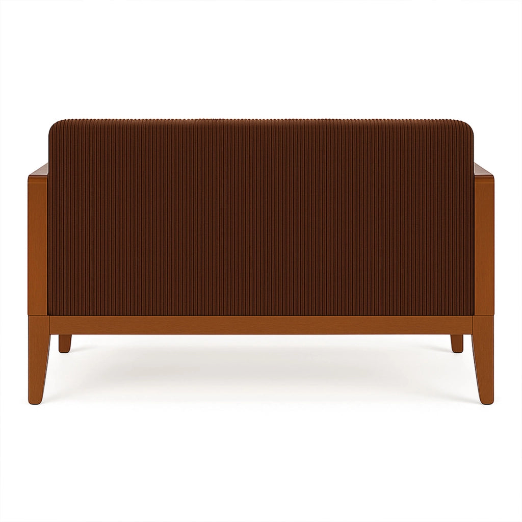 Boca Duo - Divano 2 Posti 143x80x84,5 cm Divanetto in Legno Massello Noce e Polyrattan con Cuscini Marrone