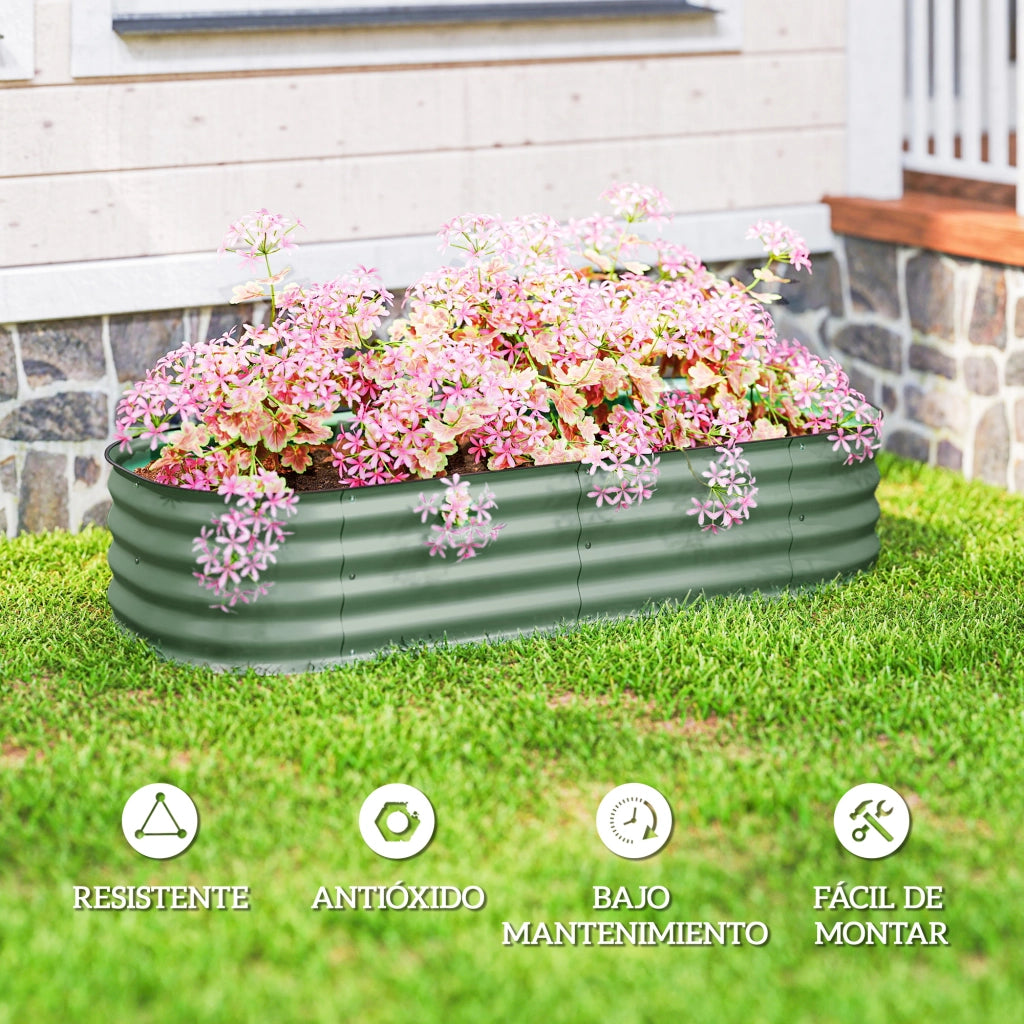 Fioriera Grande per Giardino ¨C Zephmum ¨C Verde 150x62x30 cm