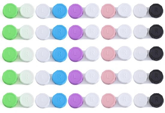 Set di lenti a contatto da 25 pezzi - Contenitore per lenti a contatto - Set di lenti - Supporto per lenti - Ideale per portare con sé - Ideale per la borsa a mano - Modello REWYTAZ
