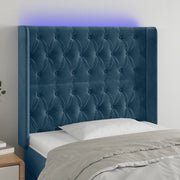 Testiera a LED Blu Scuro 93x16x118/128 cm in Velluto 3124424