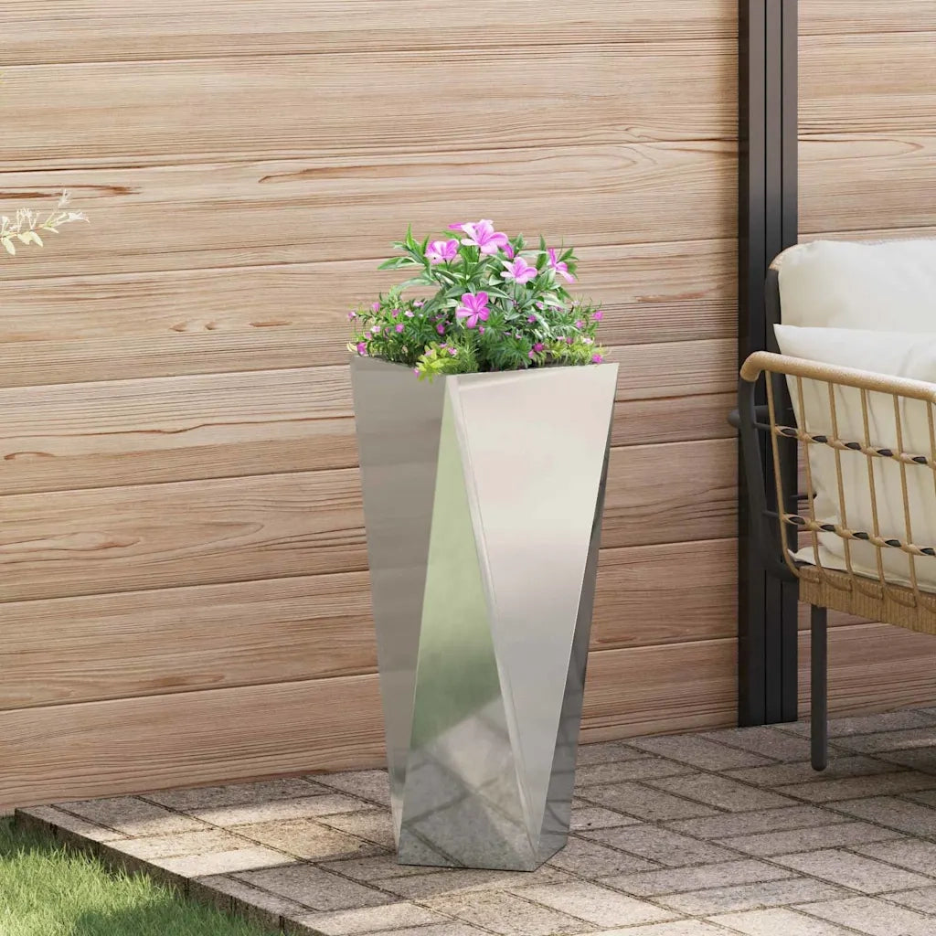 Fioriera 2 pcs Argento 30 x 30 x 75 cm Acciaio zincato 883777
