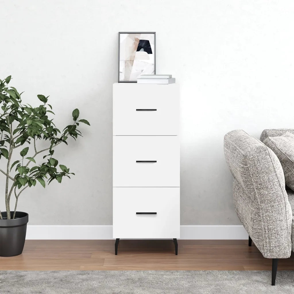 Credenza | Madia | Buffet da pranzo | Armadio da pranzo Bianca 34,5x34x90 cm in Legno Multistrato