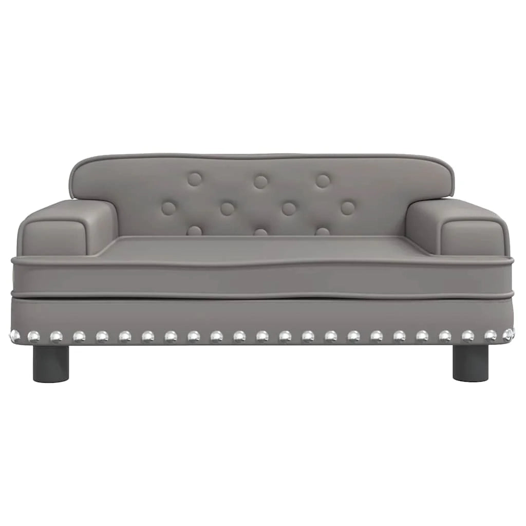 Cuccia per cani a forma di cesto comoda 70 x 45 x 30 cm in similpelle grigia 02_0042824