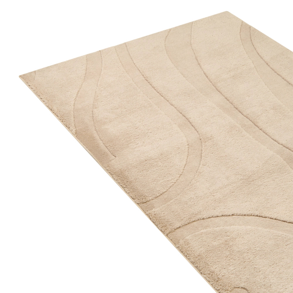 Tappeto da salotto rettangolare jacquard, 80 x 300 cm a pelo corto beige Stile Moderno
