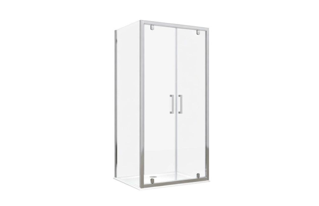 Box Doccia 2 lati 80x110 cm fisso + due battenti h190cm LAURA - Cromato Lucido