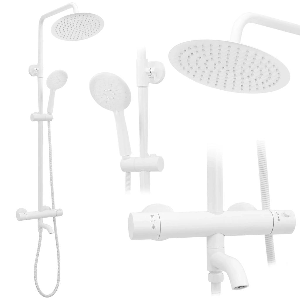 Set Doccia Da Incasso Con Termostatato Lungo White Matt