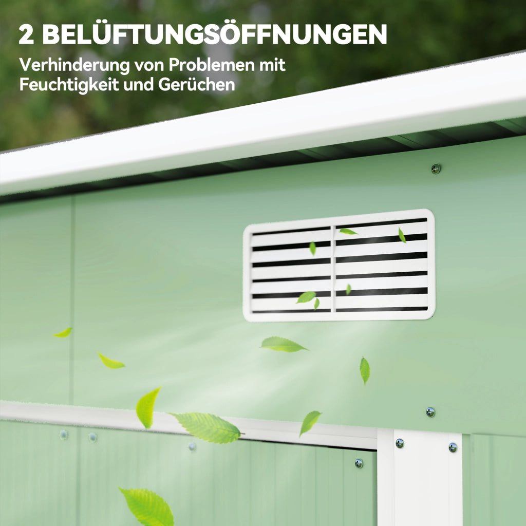 Casetta da giardino in metallo ¨C zephmum ¨C 207x130x182 cm verde