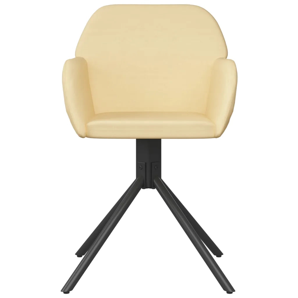 Sedie da Pranzo Girevoli 2 pz Crema in Velluto cod mxl 17396