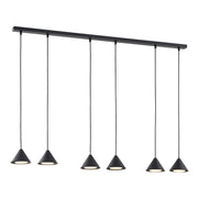 Sospensione Minimal Skadi 6 Luci In Acciaio Nero