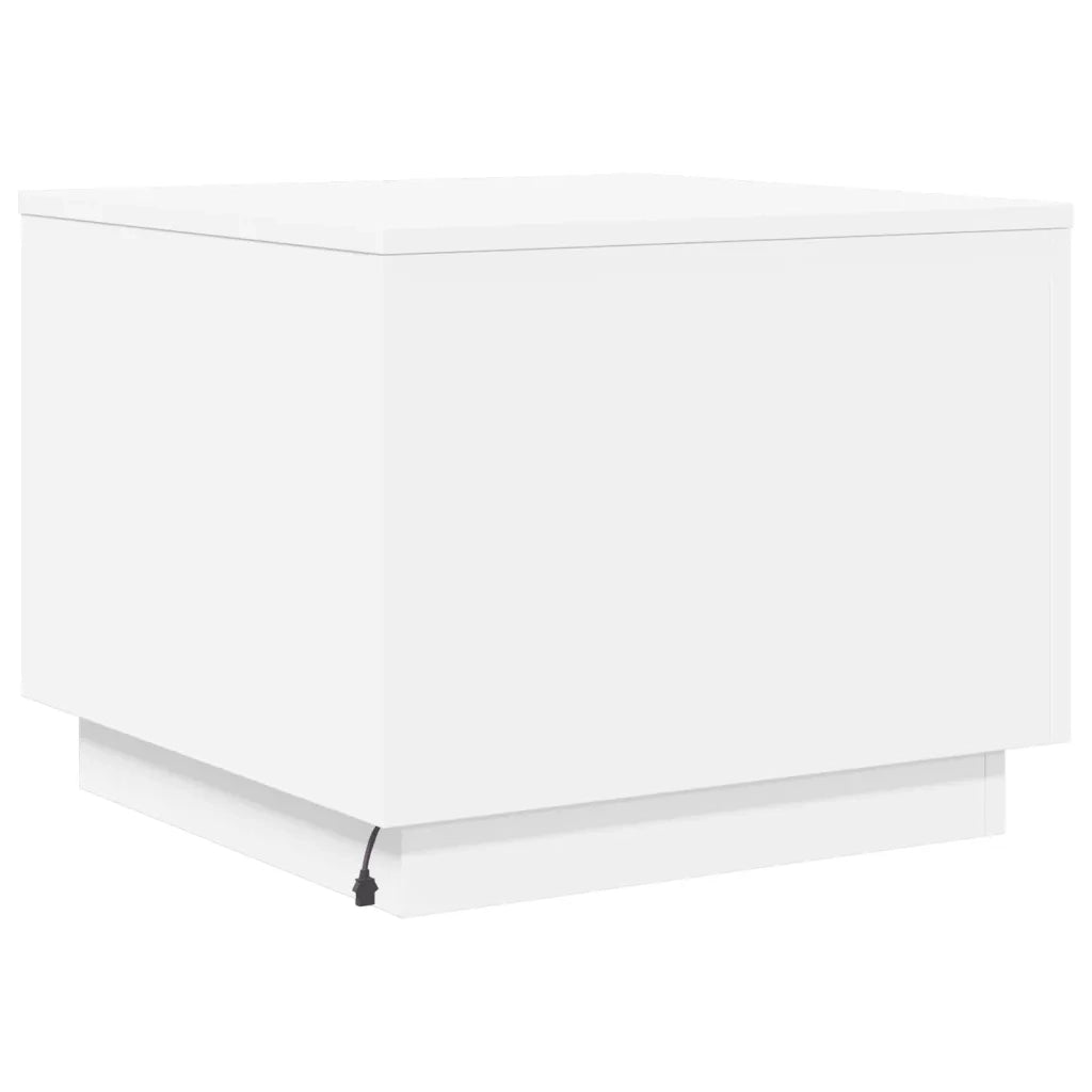 Tavolino da salotto | Tavolino da caff¨¨ | Tavolino da Soggiorno con Luci LED Bianco 50x50x40 cm