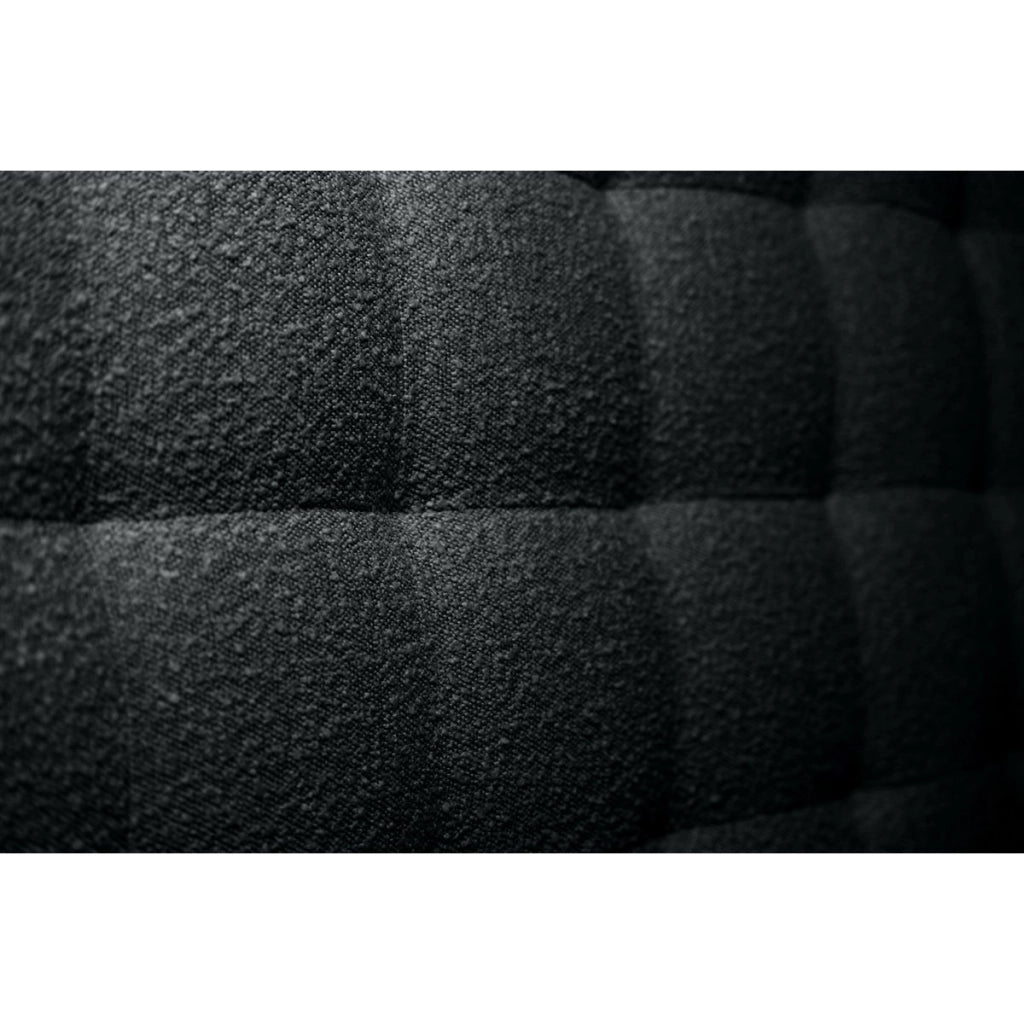 Testiera in tessuto bouclé nero imbottita L90 cm