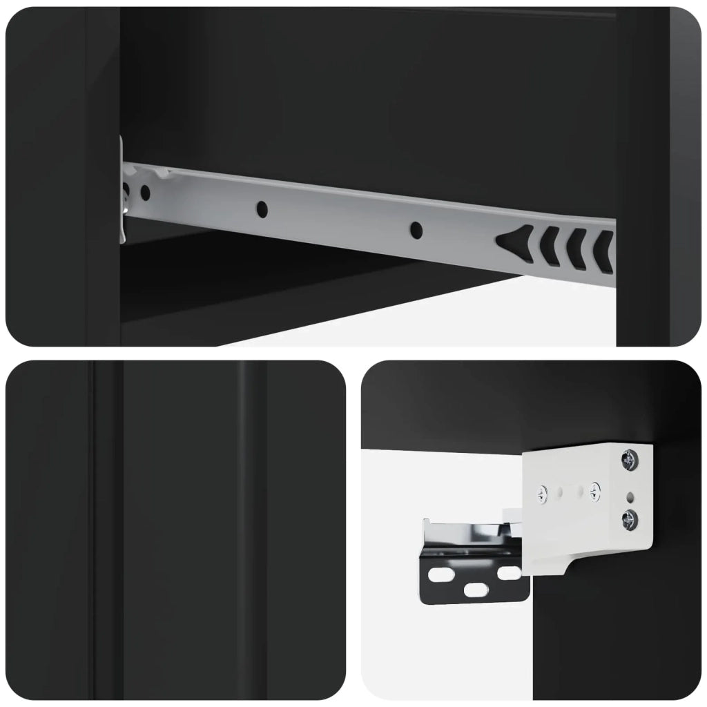 Tavolino da Parete Laterale Nero 87,5 x 34,5 x 17 cm 898326