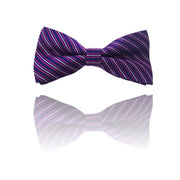 Trade Shop - Papillon Strisce Fucsia Blu Righe Cravattino Farfallino Cravatta Frack Papion -