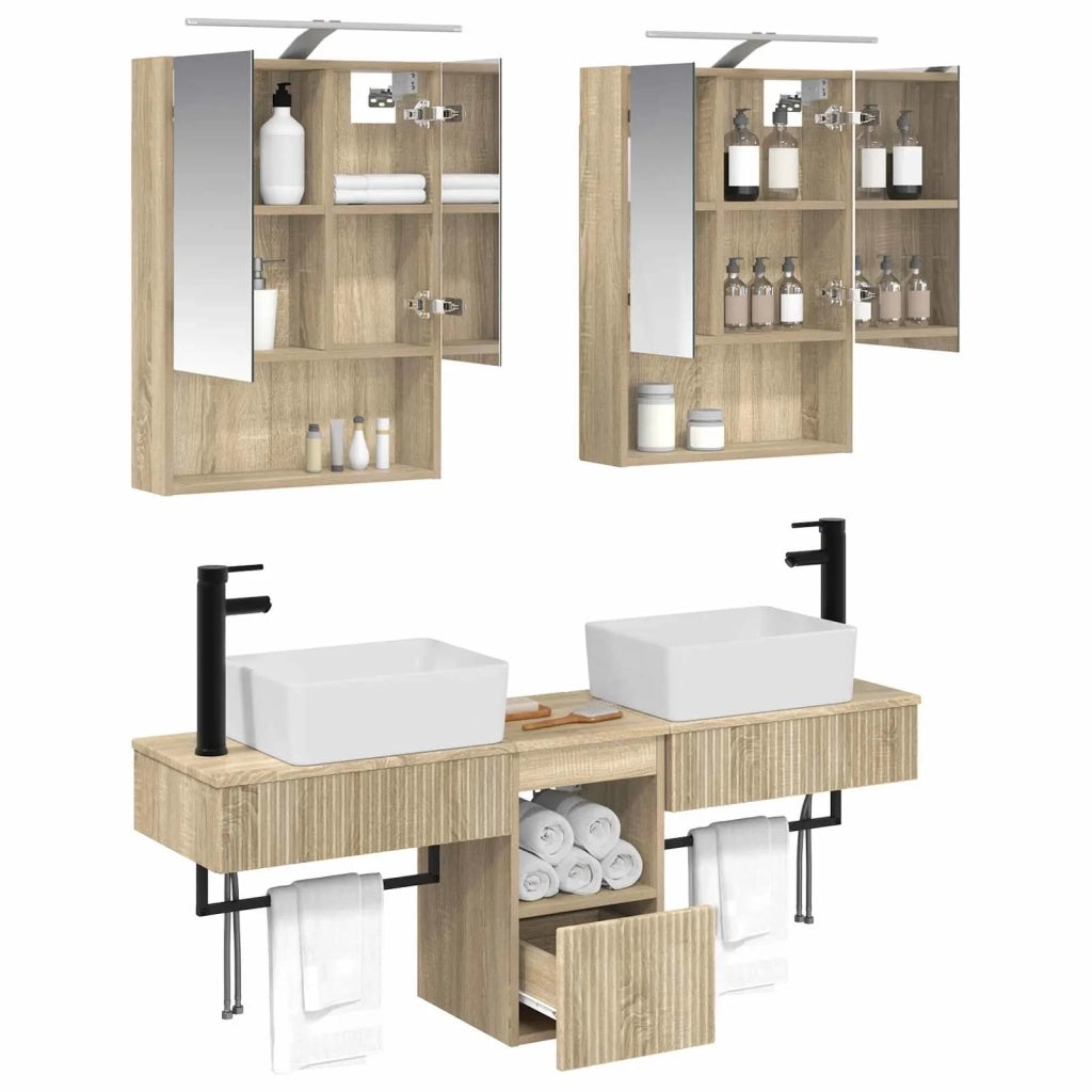 Set di Armadi da Bagno 5 pcs Rovere Sonoma 50 x 14,5 x 70 cm 3406321
