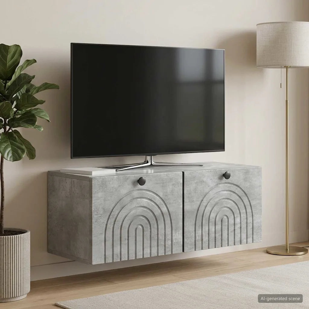 Mobile Porta TV da Muro Grigio Cemento 78,5 x 31 x 30 cm 898208