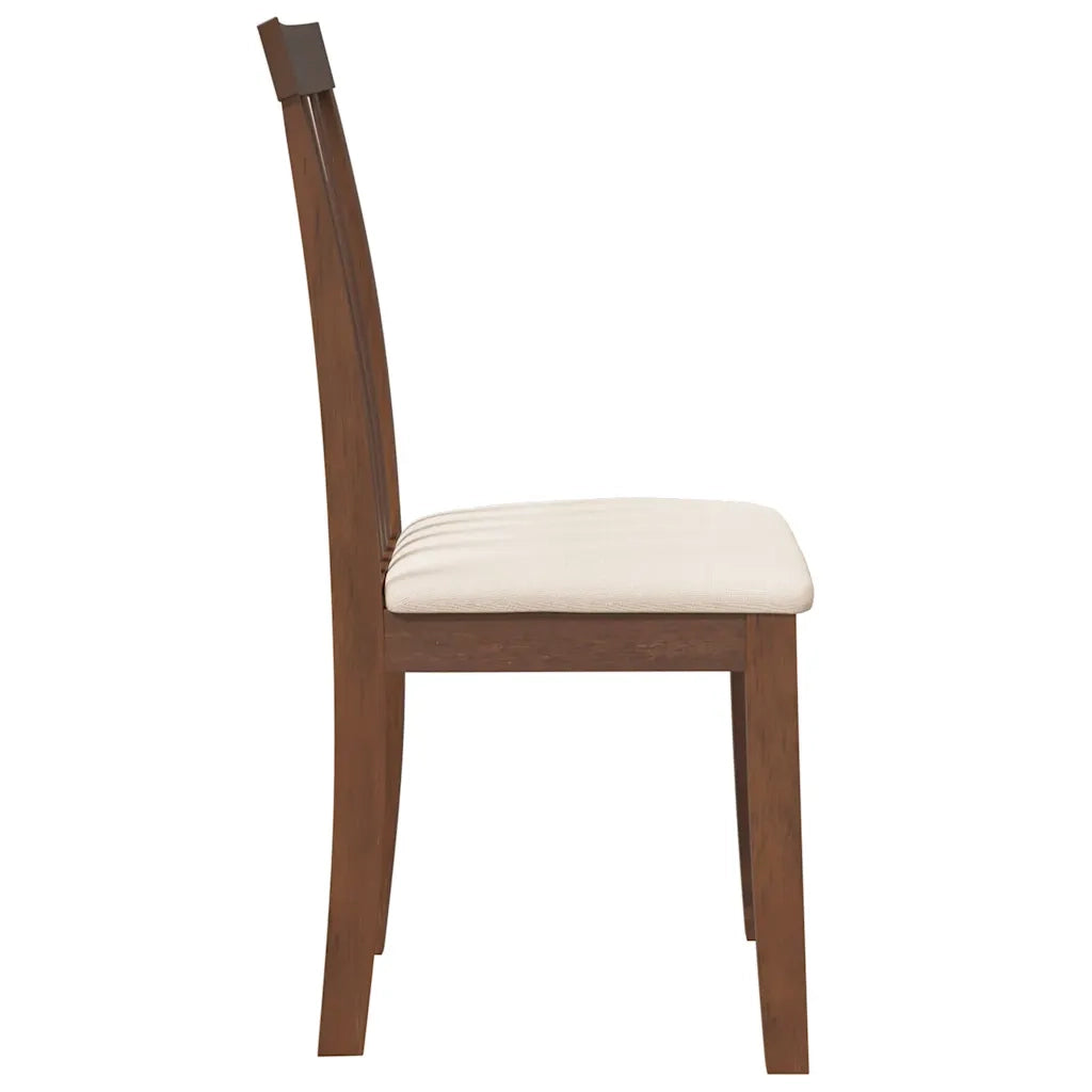 Sedie da Pranzo con Cuscini 2pz Marrone Legno Massello di Hevea 4102387