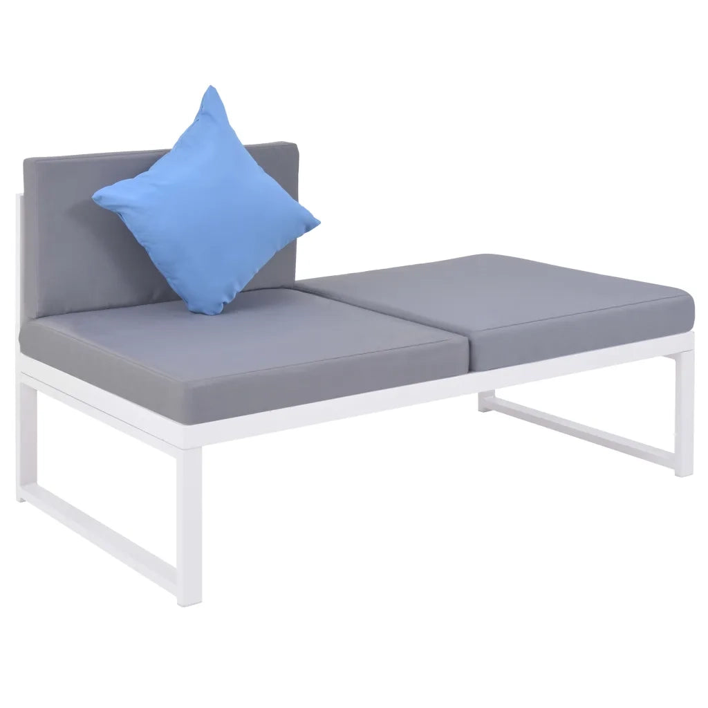 Set Divani da Giardino 4 pz con Cuscini in Alluminio e WPC 42867