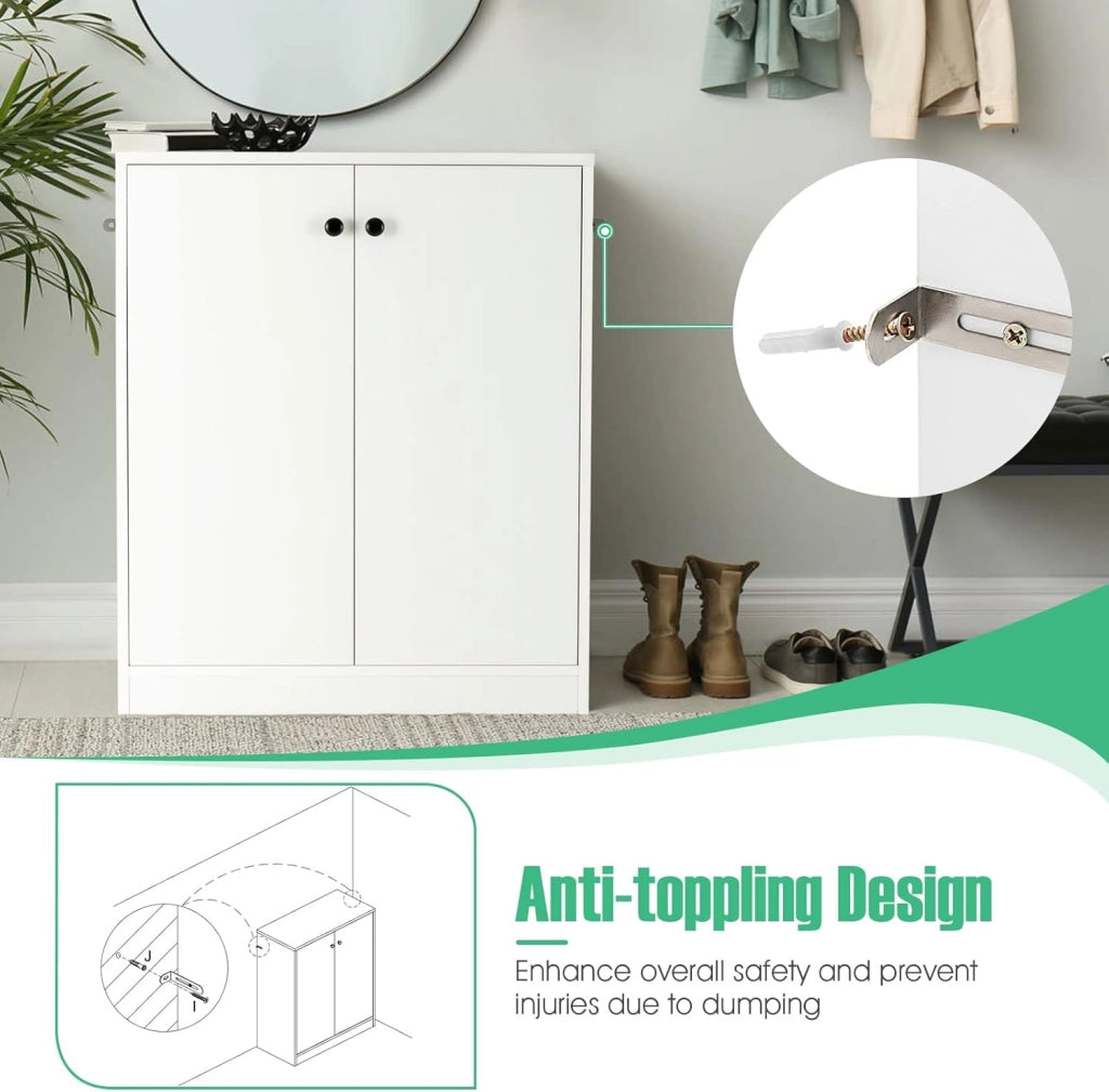 Credenza da Cucina con 2 ante, Mobile Cucina, Credenza Soggiorno Moderna, Sala da Pranzo, 72x34x85,5cm, Bianco